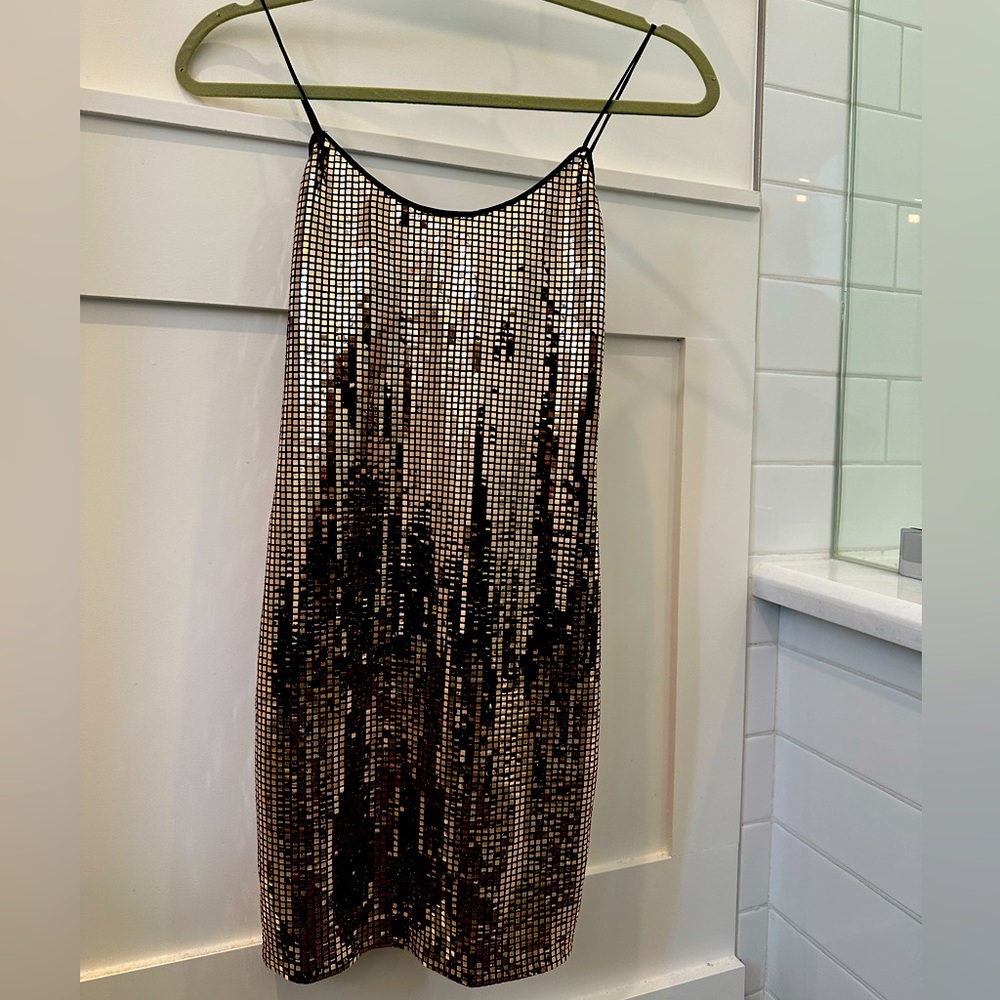 Alice + Olivia *NWT* Gold Beaded Mini Dress